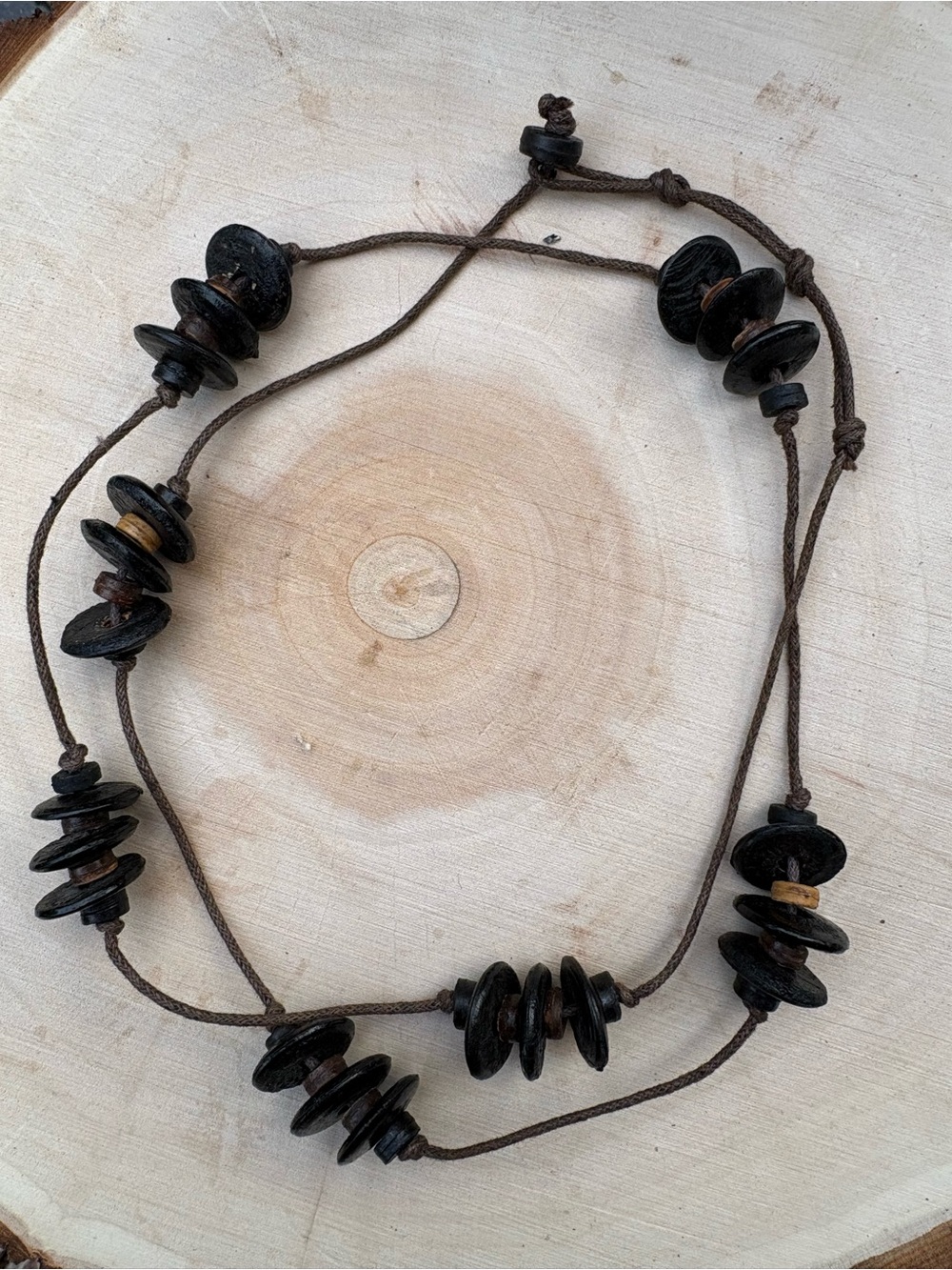 Artisan made Black Wooden Bead Necklace